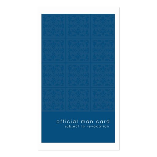 Official Man Card Business Card Templates (back side)