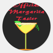 Official Margarita Taster  T-Shirts & Gifts Round Stickers