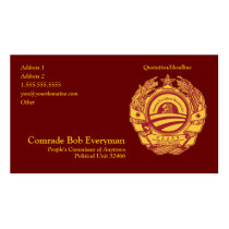Official Obammunist Part Commissar Card business cards