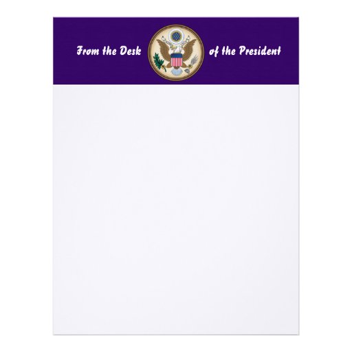 Official Presidential Seal Letterhead Zazzle