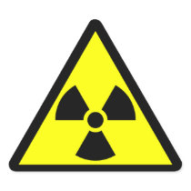 Official radioactive trefoil symbol sticker