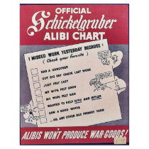 Official Schickelgruber Alibi Chart flyers by ww2posters Official Schickelgruber Alibi Chart flyers