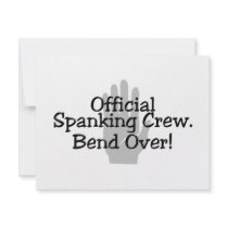 Official Spanking Crew Bend Over Personalized Announcement