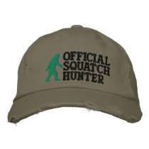 Official squatch hunter * large logo version* embroidered hats