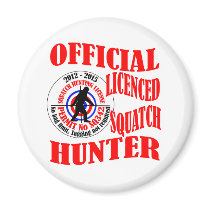 Official squatch hunter refrigerator magnet