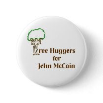 Official Tree Huggers for John McCain Logo Badge buttons by treehuggermccain Official Tree Huggers for John McCain Logo Badge buttons