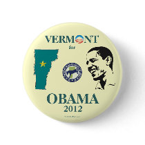 Official Vermont for OBAMA 2012 political pinback 