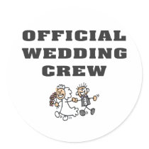 Official Wedding Crew Round Sticker