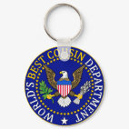Official World's Best Cousin Seal Round Keychain