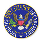 Official World's Best Cousin Seal Round Magnet