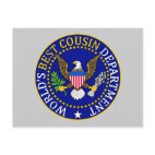 Official World's Best Cousin Seal Postcard