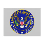 Official World's Greatest Aunt Department Seal Postcard