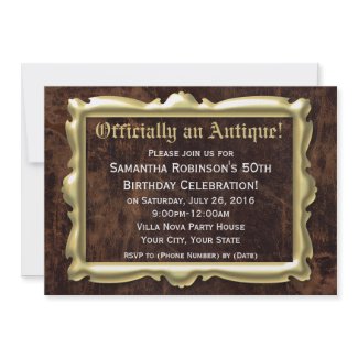 Officially an Antique 40th Party Invitations, 5x7 invitation