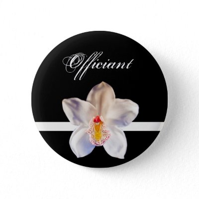Marriage Officiants on Officiant Wedding Id Badge Officiant Wedding Id Button  White Orchid
