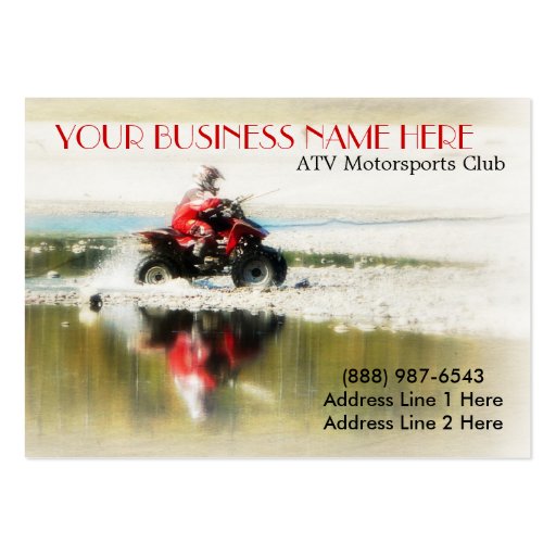 Offroad Quad - Sports action  4x4 photograph Business Card Template (front side)
