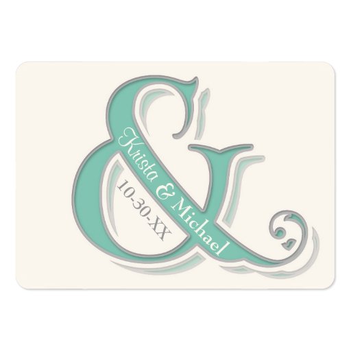 Offset Ampersand Modern Typography Style Weddings Business Card Template (front side)