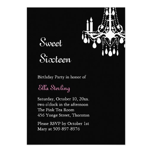 Offset Grand Ballroom Birthday Invitation (black)