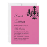 Offset Grand Ballroom Birthday Invite (fuchsia) invitations