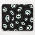 Offset Ovals Retro Berry & Mint Mousepad by JaZilla Offset Ovals Retro Berry & Mint Mousepad