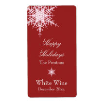 Offset Snowy Red Wine Label