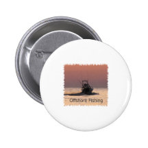 Offshore Fishing Boat Logo Pinback Buttons