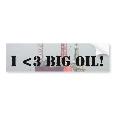offshore-platform, I <3 BIG OIL!, I <3 BIG OIL! Bumper Sticker by s7rugg1e