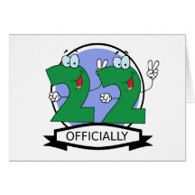 Oficialmente bandera de 22 cumpleaños tarjeton
