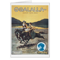 Ogalalla Indian Love Song Vintage Songbook Cover cards