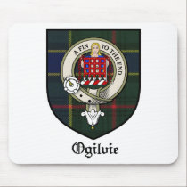 Ogilvie Clan Crest Badge Tartan mousepads