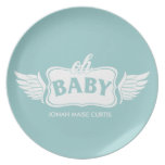 Oh Baby Boy Personalized Shower Gift Plate plates