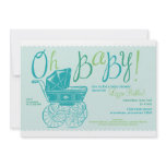 "Oh Baby!" boy shower party invitation