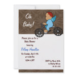 oh baby! chocolate blue boy Baby shower Custom Invites