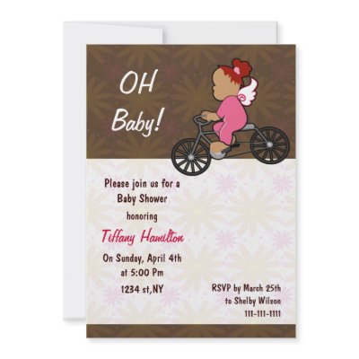 oh baby! chocolate pink girl Baby shower Announcements Zazzle_invitation