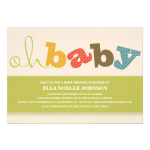 OH BABY! | COLORFUL BABY SHOWER INVITATION
