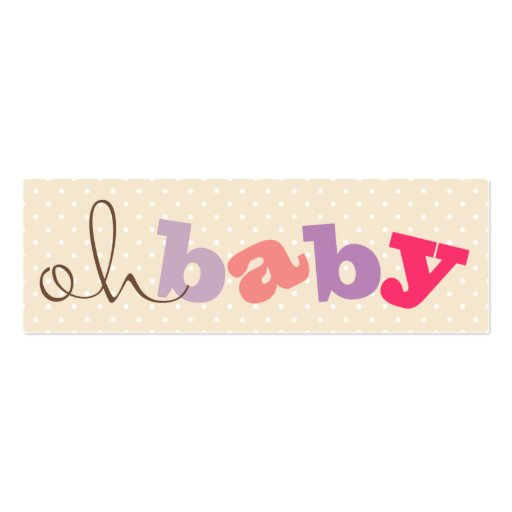 OH BABY! | COLORFUL BABY SHOWER REGISTRY CARDS BUSINESS CARDS (front side)