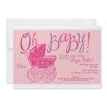 "Oh Baby!" girl shower party invitation