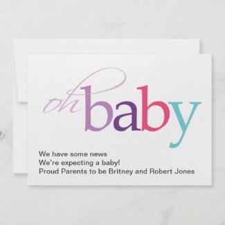 Oh Baby! Pregnancy Announcement invitation