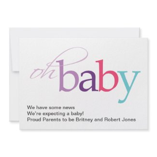 Oh Baby! Pregnancy Announcement invitation