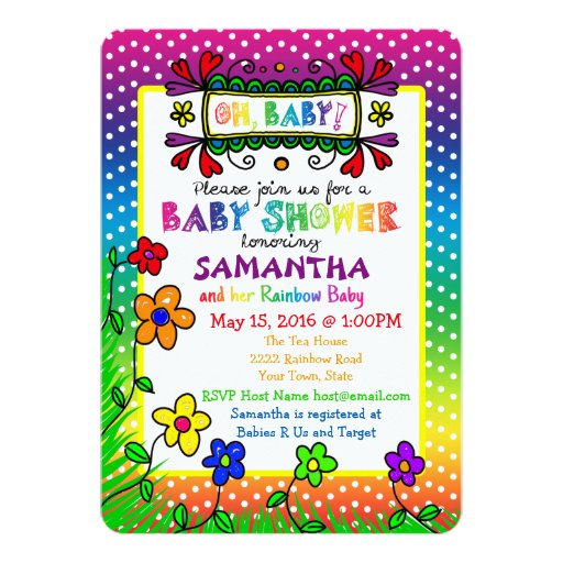 Oh, Baby! Rainbow Baby Shower Invitation | Zazzle