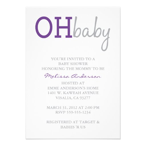 Oh Baby Shower Invitation