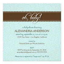 Oh, Baby! Swirly Baby Shower Invitation (blue)