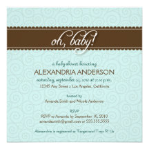 Oh, Baby! Swirly Baby Shower Invitation (blue)