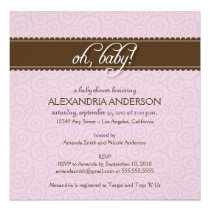 Oh, Baby! Swirly Baby Shower Invitation (lilac)