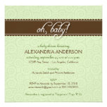 Oh, Baby! Swirly Baby Shower Invitation (sage)