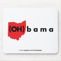 (OH)bama - Red and Black Mouse Pad