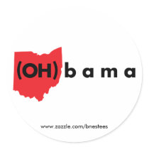 (OH)bama - Red and Black Round Sticker