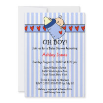 Oh Boy Bottle Boy Baby Shower Invitations