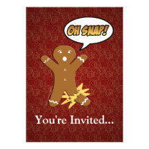 ¡Oh broche! Hombre de pan de jengibre divertido Invitación