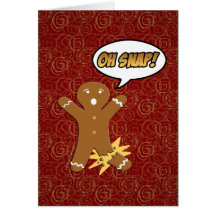 ¡Oh broche! Hombre de pan de jengibre divertido Tarjeton