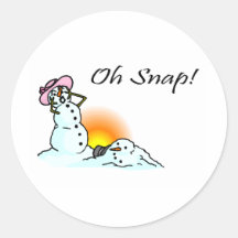 ¡Oh broche! (Sr. de fusión Snowman) Pegatinas Redondas